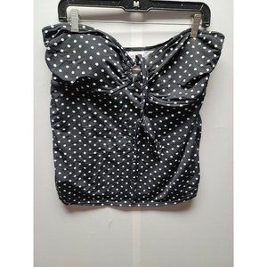 Two Hearts Maternity black and white polka dot Tankini Swimwear Top Size XL